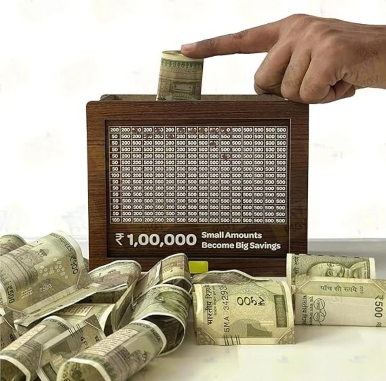 WOODEN SAVING BOX(1lack saving)