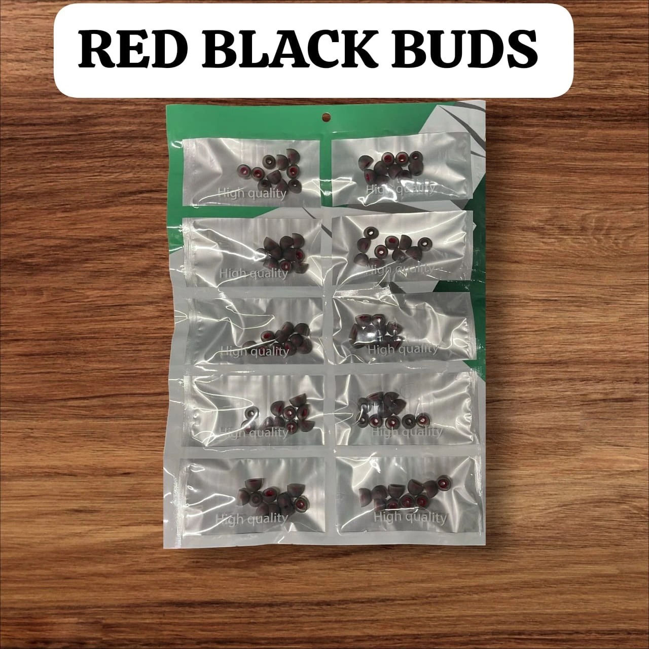 Red Black Earphone Buds ( Earbud Tips – Pack Of 100 )