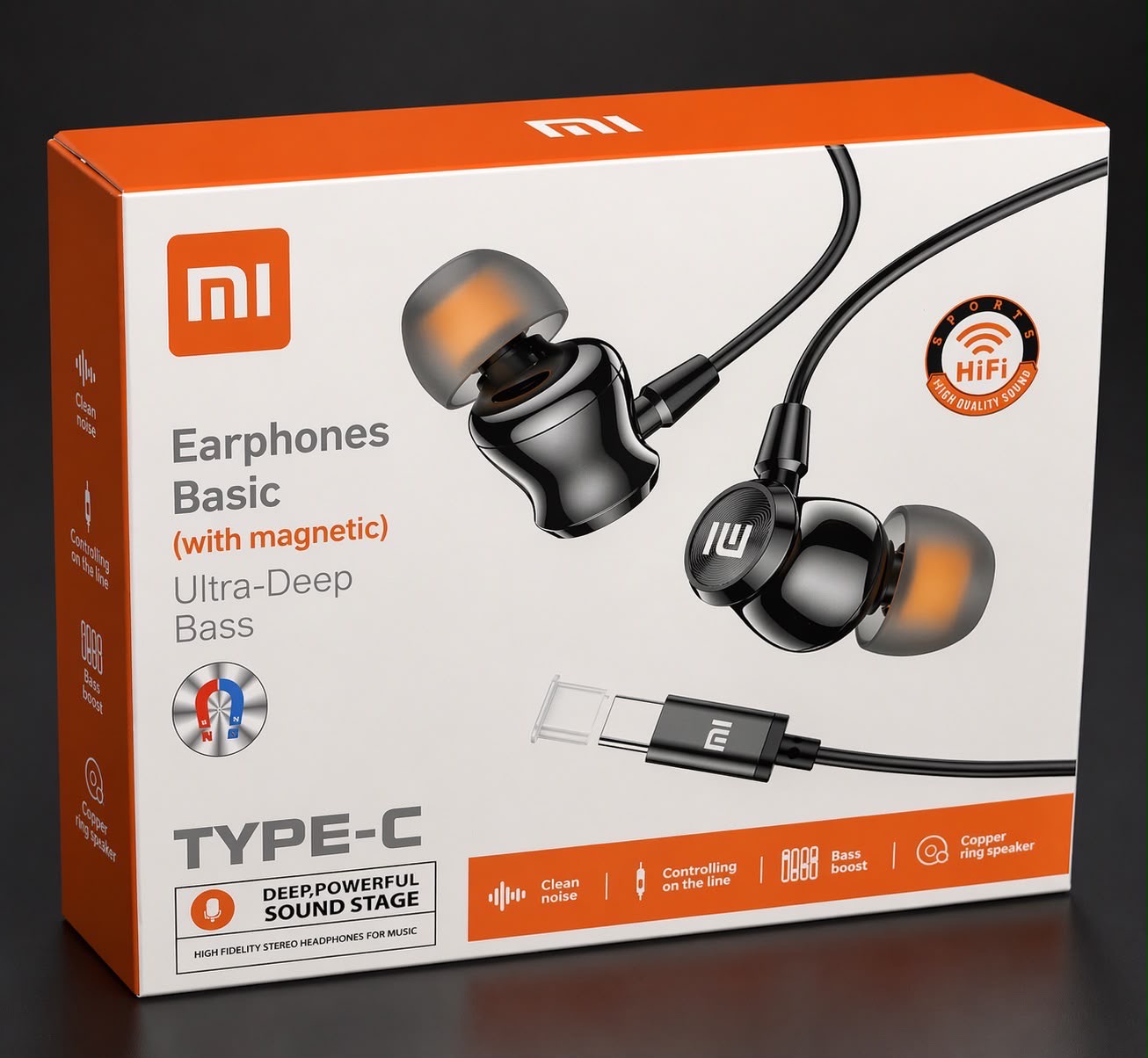 REMI TYPE-C MAGNETIC EARPHONE 10 PIC BOX