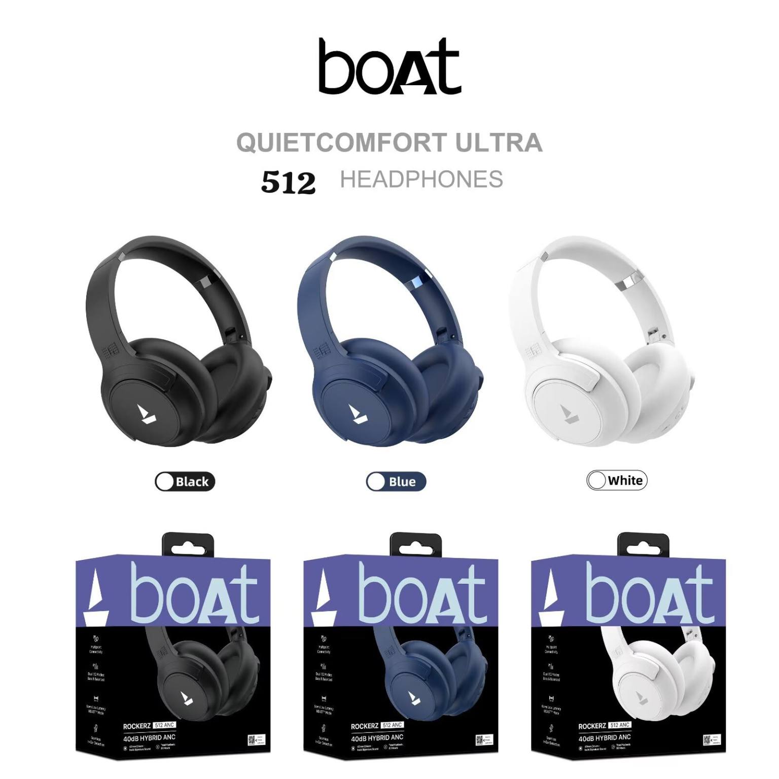 boAt Rockerz 512 ANC High Quality Wireless Headphone
