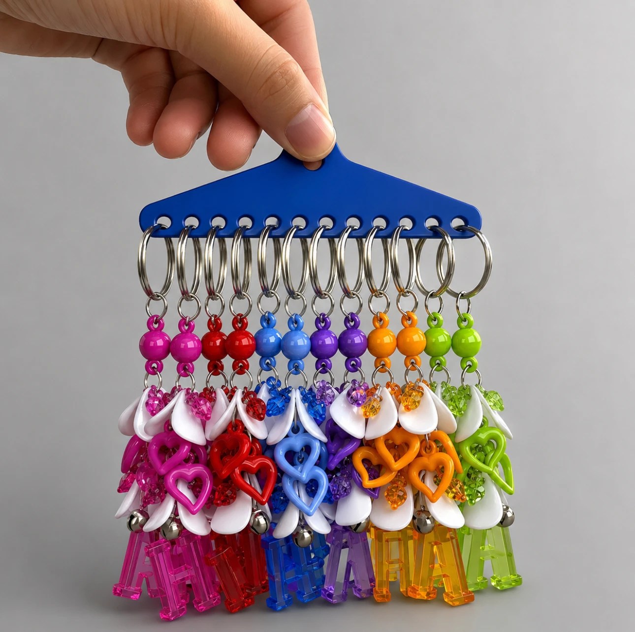 Alphabet Plastic Keychain Set
