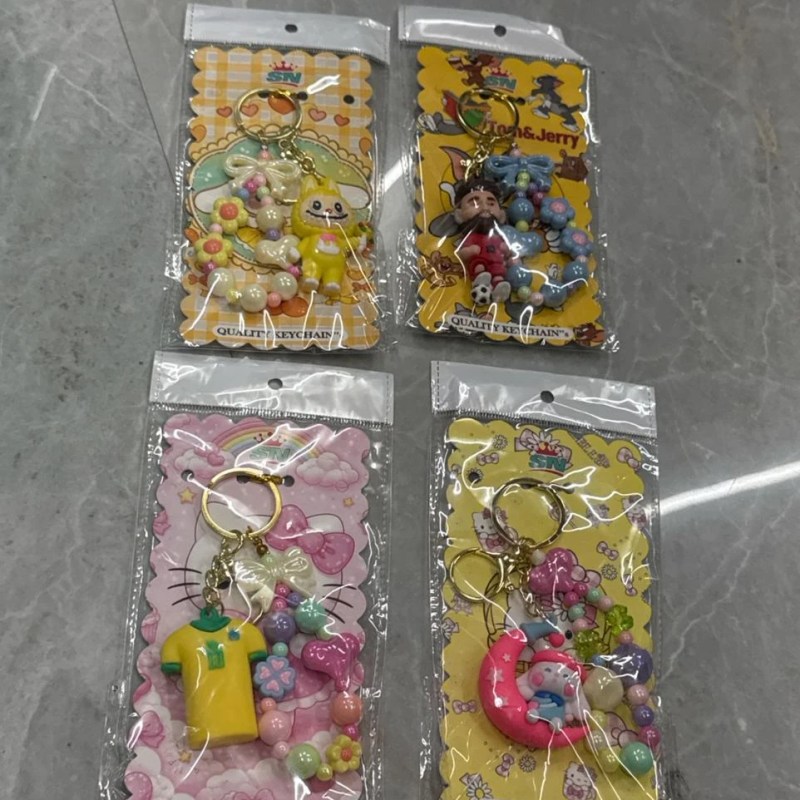 Cartoon Charm with Keychain Combo