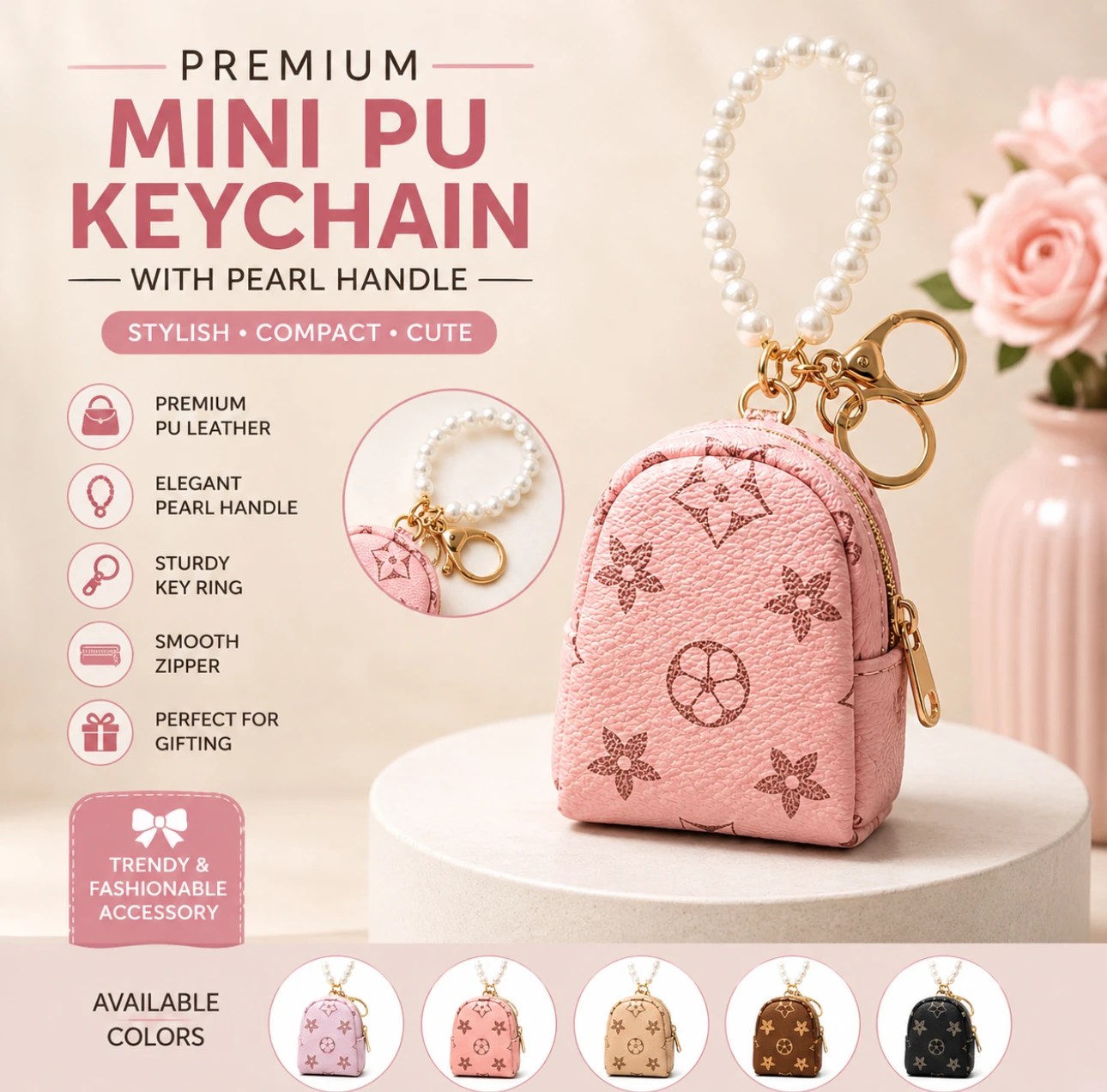 Stylish Mini LV Bag Keychain
